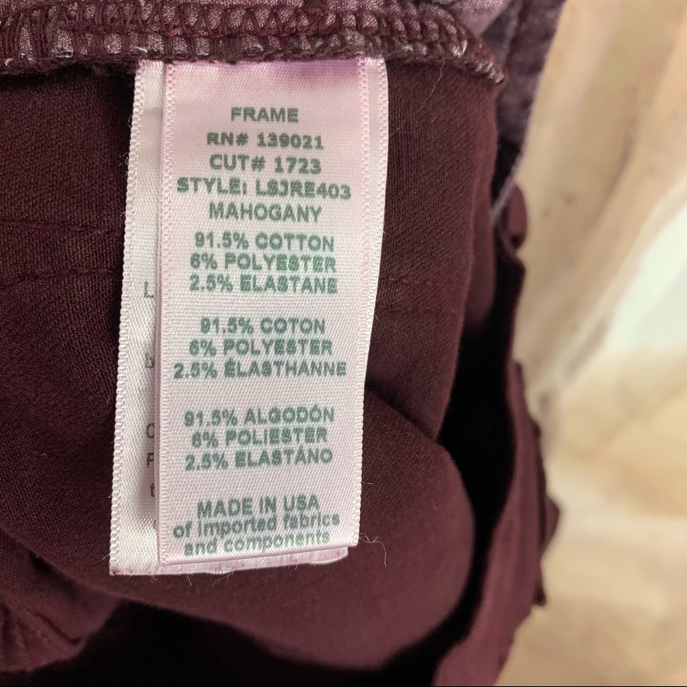 NEW FRAME Raw Hem Skinny Mahogany Jeans - Picture 8 of 9